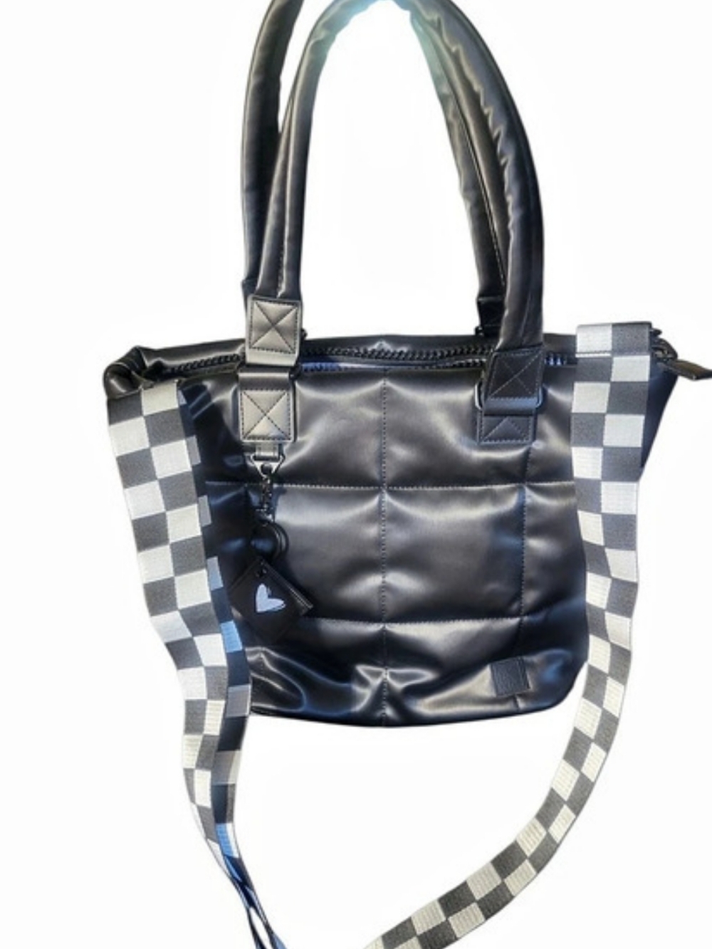 Betsey Johnson Black & White Checkered Tote
